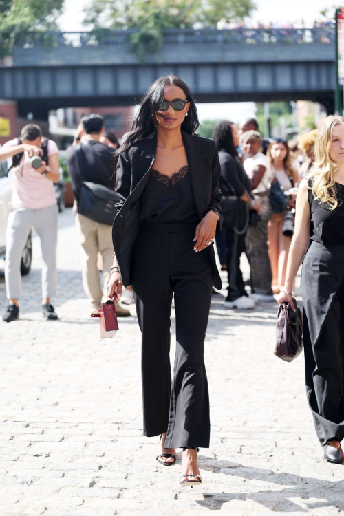 Jasmine Tookes arrives at Brandon Maxwell Fashion Show in New York 3