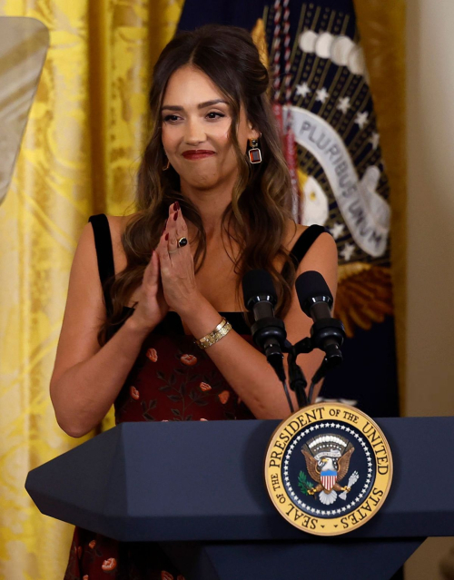 Jessica Alba Introduces President Biden at Hispanic Heritage Month Reception in Washington DC