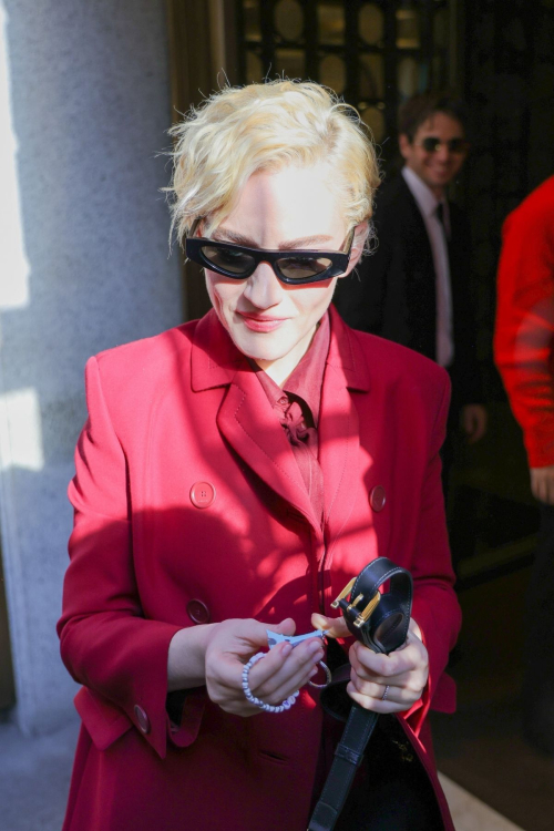 Julia Garner Leaves Gucci Fashion Show at Milan Fashion Week