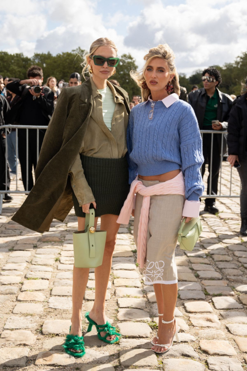 Leonie Hanne and Emili Sindlev at Loewe Fashion Show, Paris, September 2024