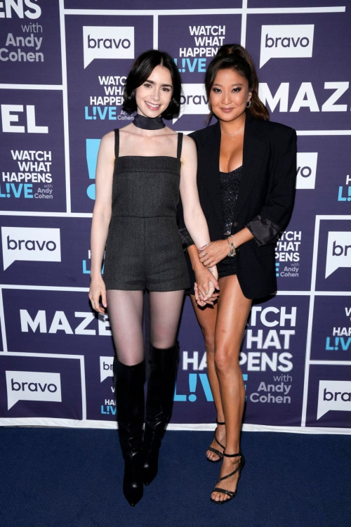 Lily Collins and Ashley Park at Watch What Happens Live 3