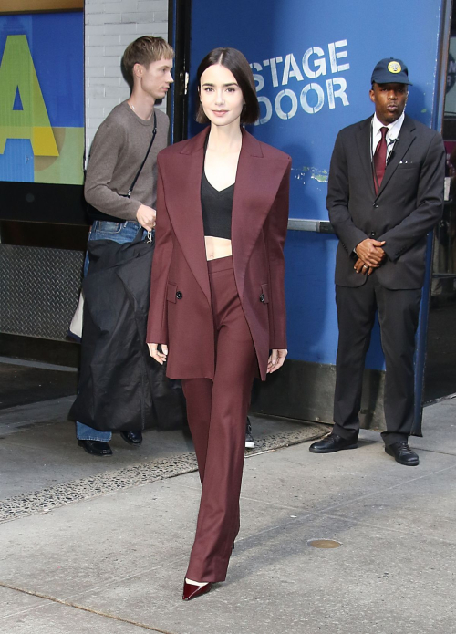 Lily Collins Arrives at MAA Studio in New York 2