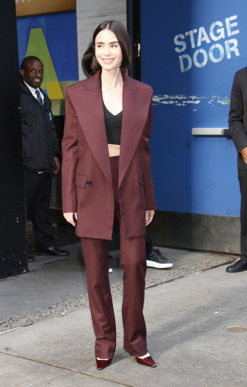 Lily Collins Arrives at MAA Studio in New York 3