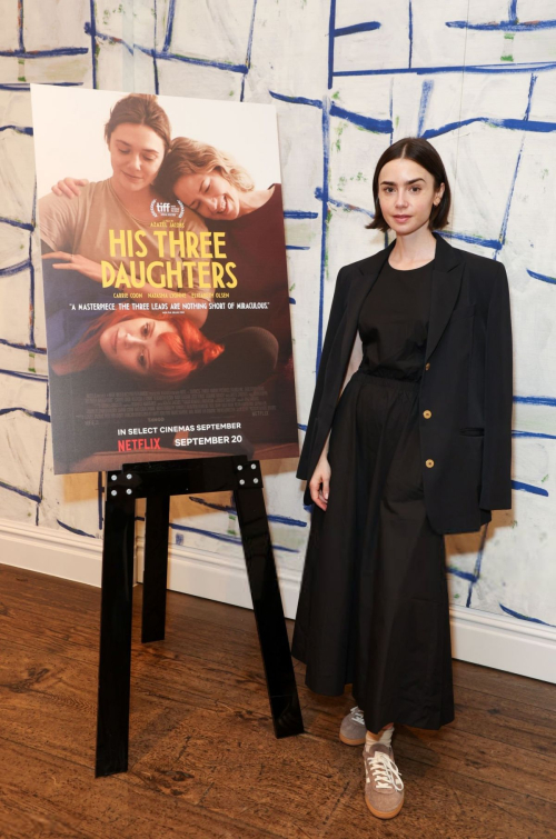 Lily Collins at His Three Daughters Special Screening, London 2024