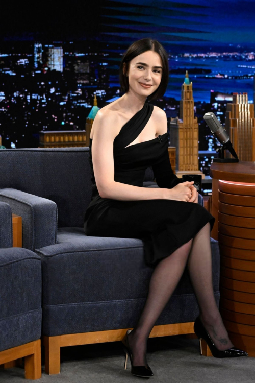 Lily Collins at Tonight Show Starring Jimmy Fallon 2