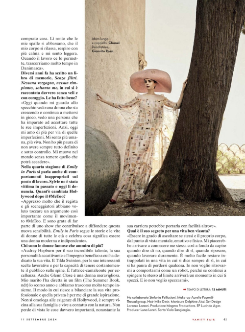 Lily Collins in Vanity Fair Italy, September 2024 2