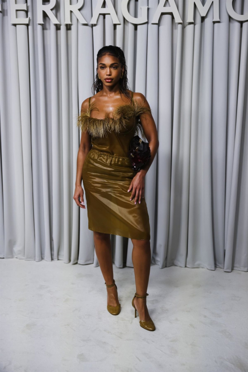 Lori Harvey at Ferragamo Show at Milan Fashion Week