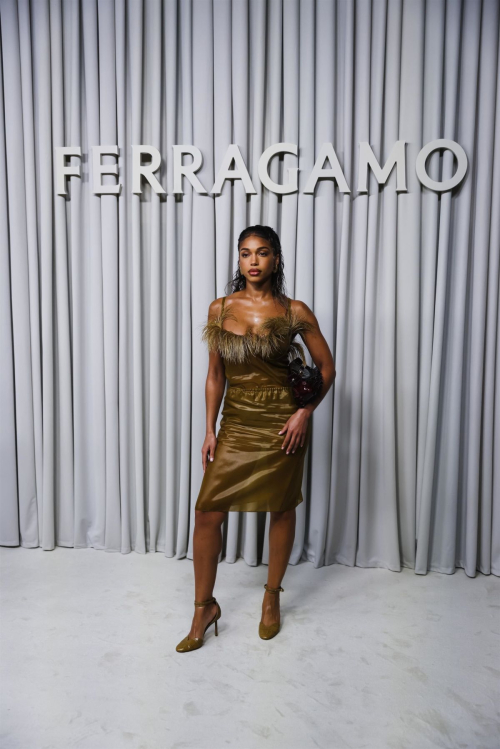 Lori Harvey at Ferragamo Show at Milan Fashion Week 1