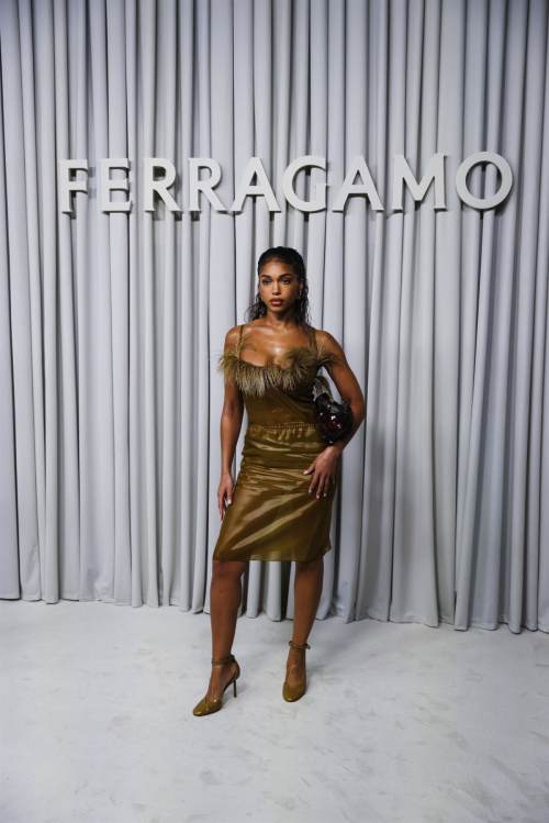 Lori Harvey at Ferragamo Show at Milan Fashion Week 2