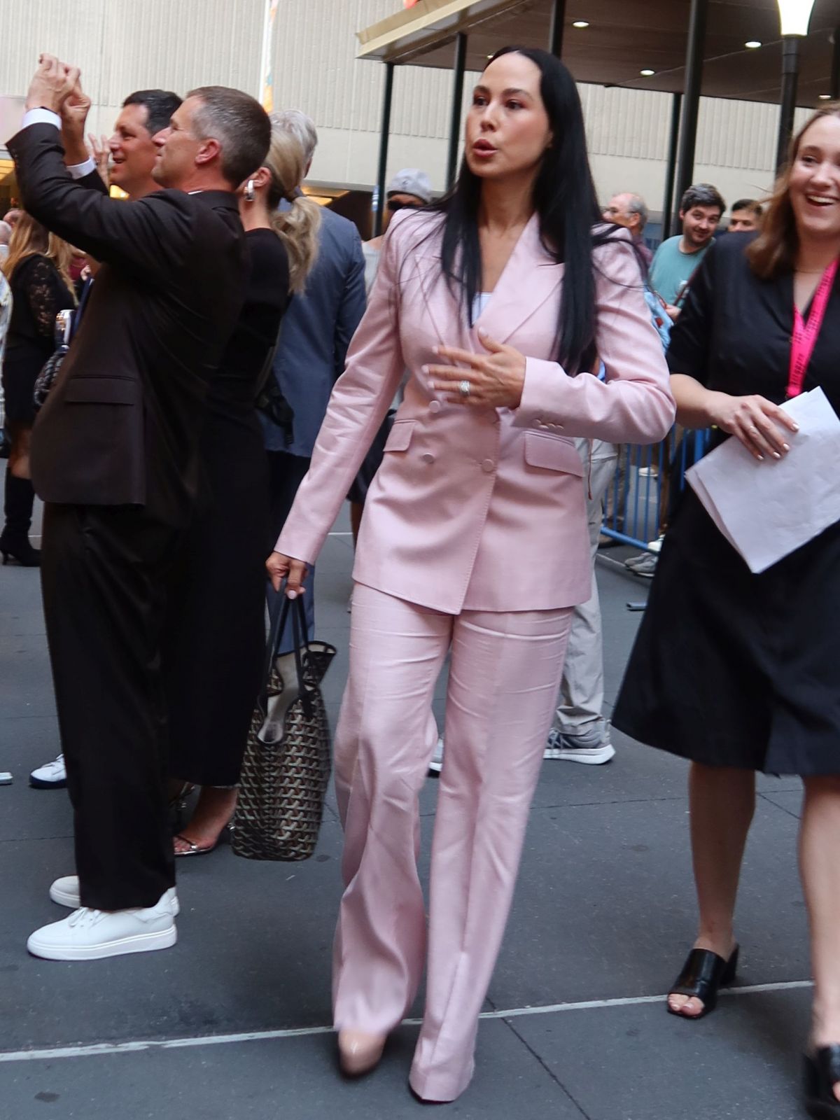 Meena Harris and Grace Hightower Out at Times Square New York