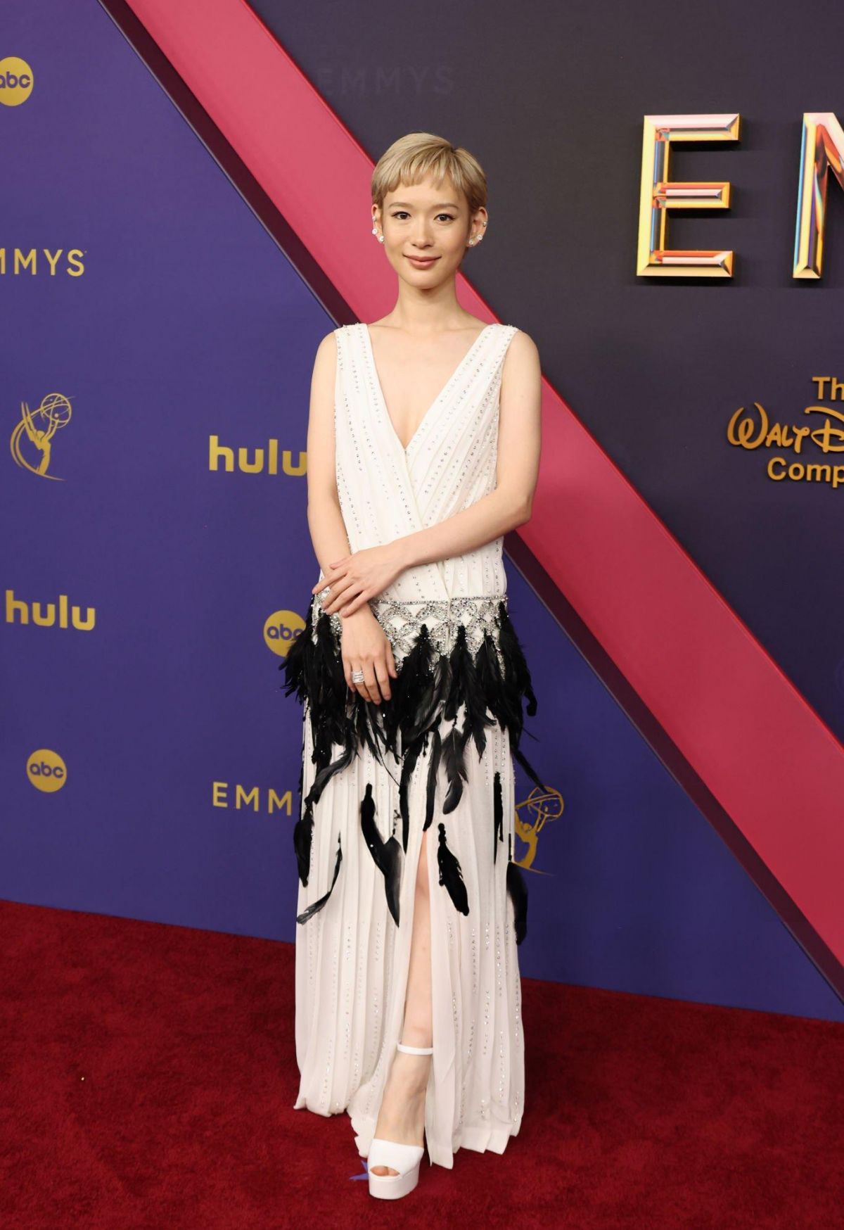 Moeka Hoshi at 76th Emmy Awards at Peacock Theatre in Los Angeles