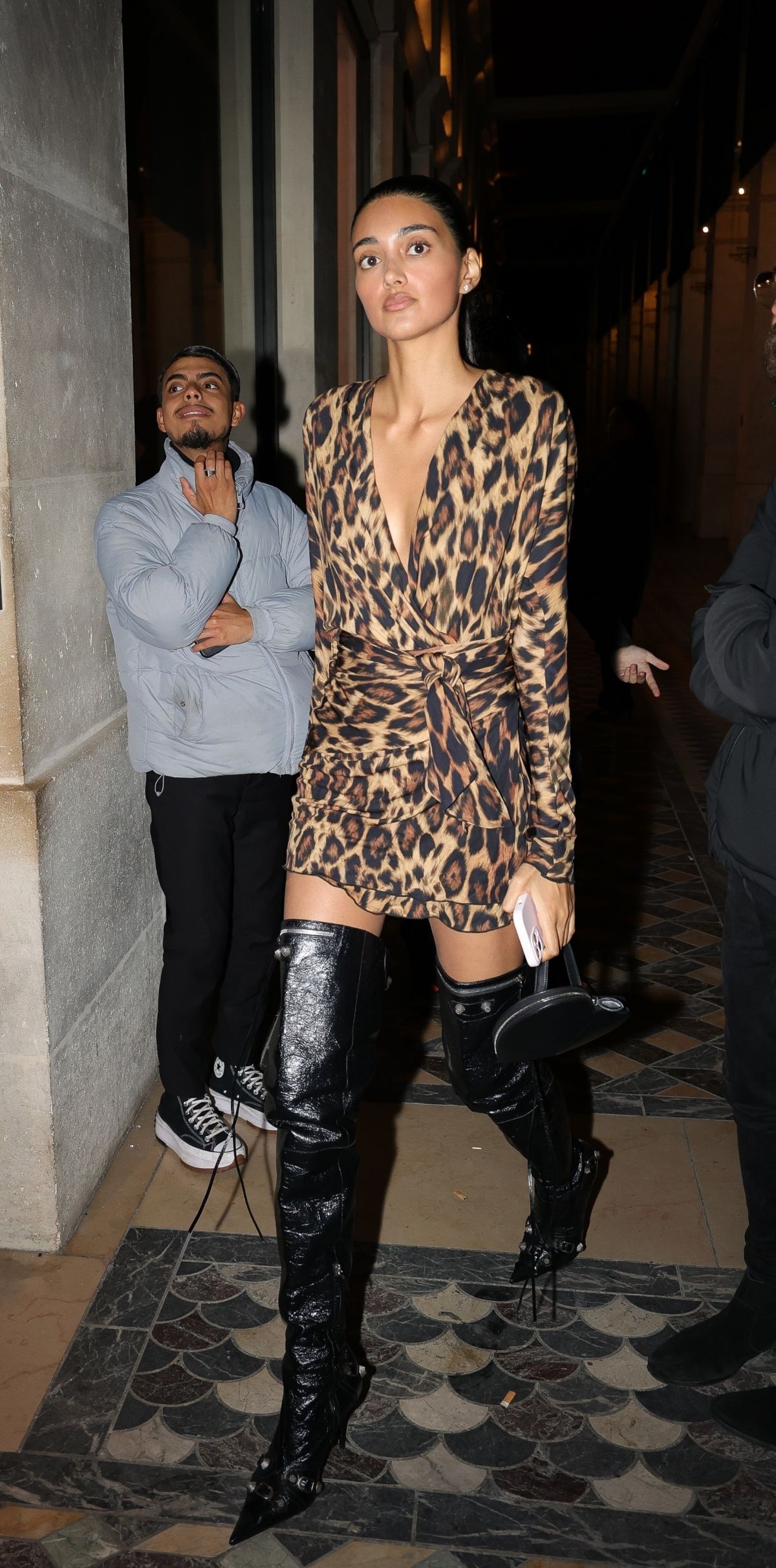 Neelam Gill Arrives at Vetements Party at Costes, Paris, September 2024