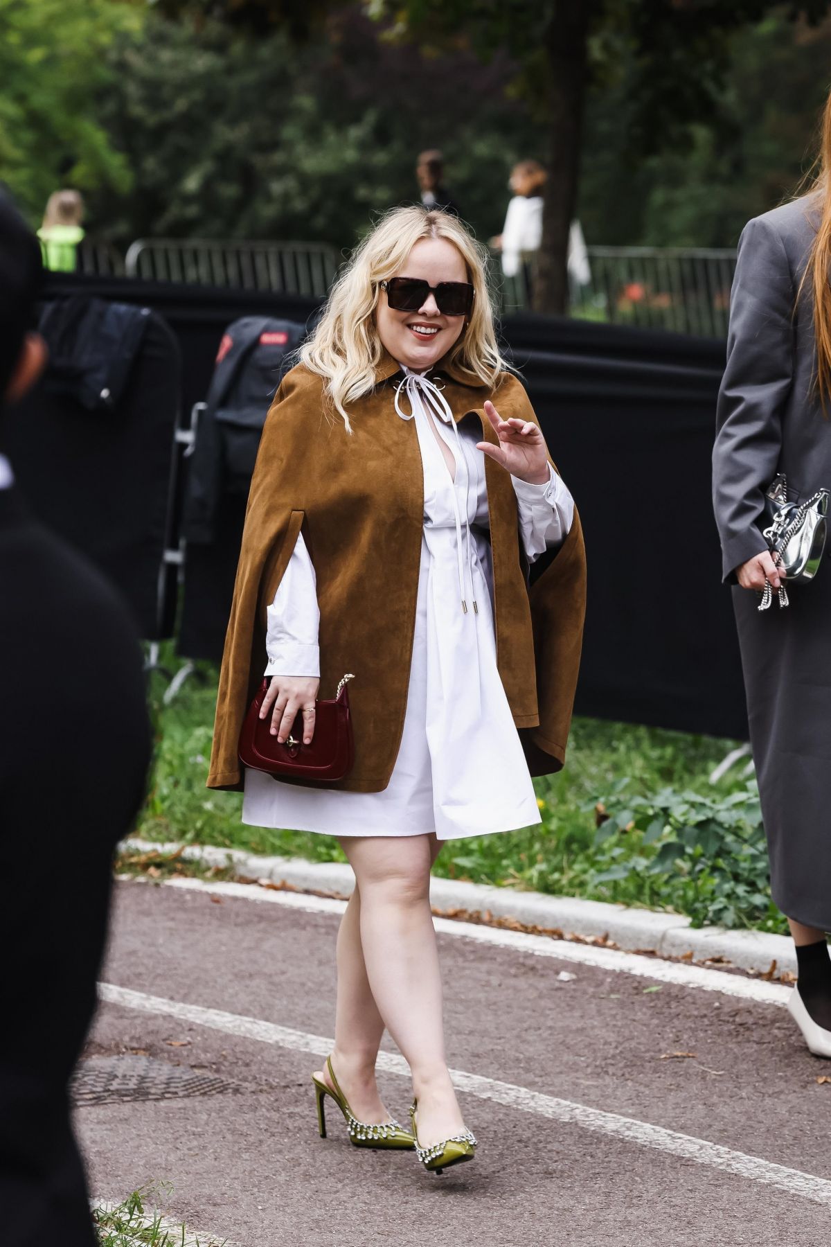 Nicola Coughlan Arrives at Gucci Show Milan Fashion Week, September 2024