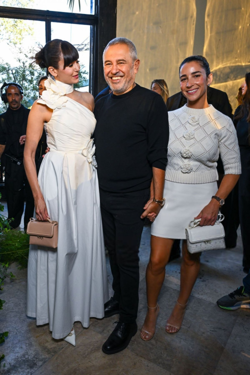 Nina Dobrev and Aly Raisman at Elie Saab SS25 Paris Fashion Week, September 2024