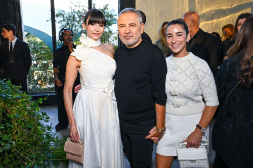 Nina Dobrev and Aly Raisman at Elie Saab SS25 Paris Fashion Week, September 2024 2