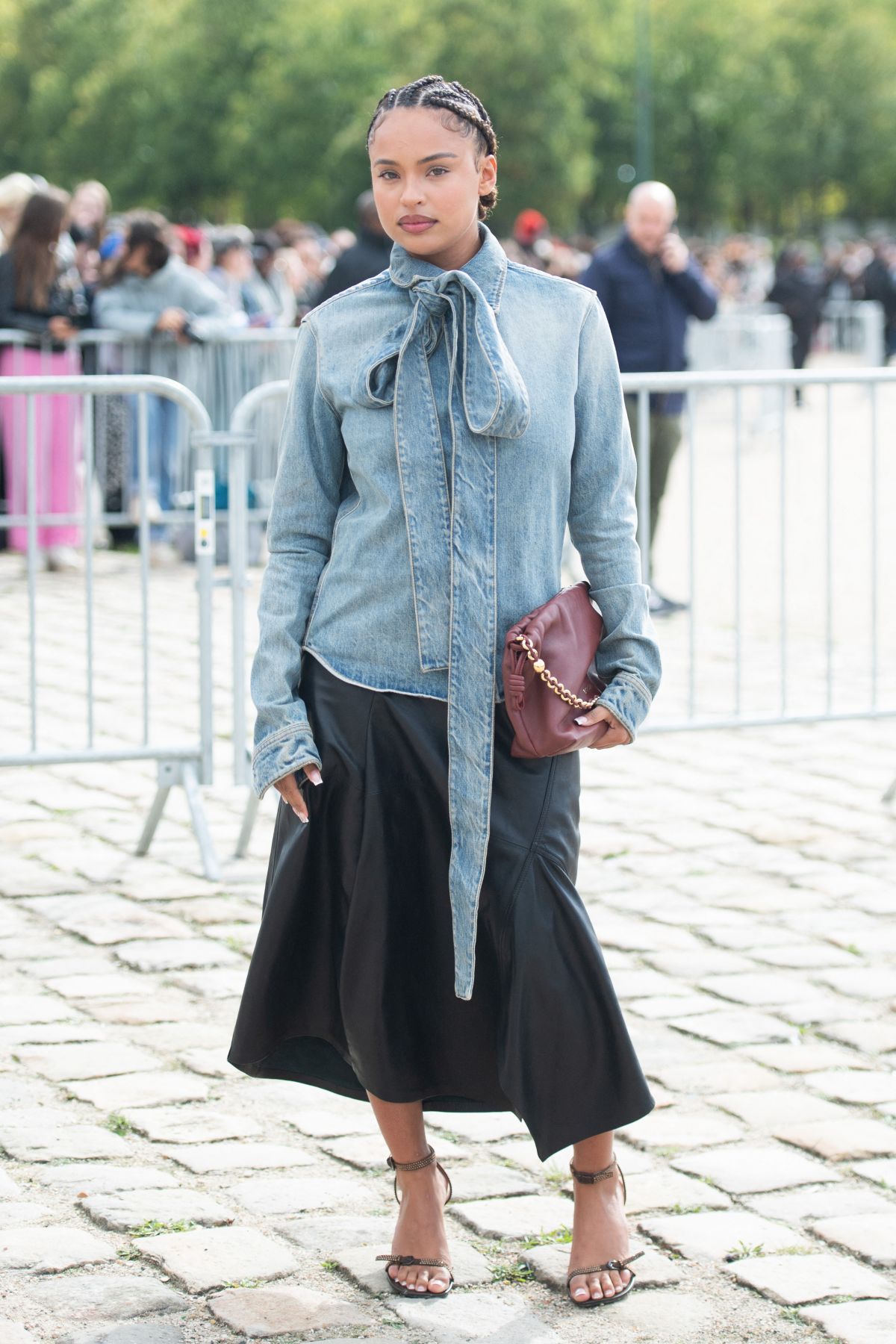 Paola Locatelli Arrives at Loewe Show, Paris Fashion Week, September 2024