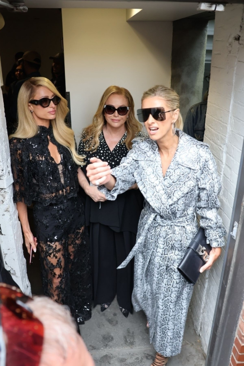 Paris, Nicky, and Kathy Hilton at Alice + Olivia Fashion Show, New York 5