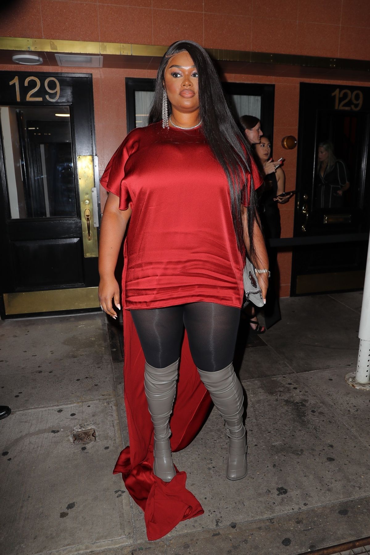 Precious Lee Arrives at Harper’s Bazaar Cocktail Party in New York