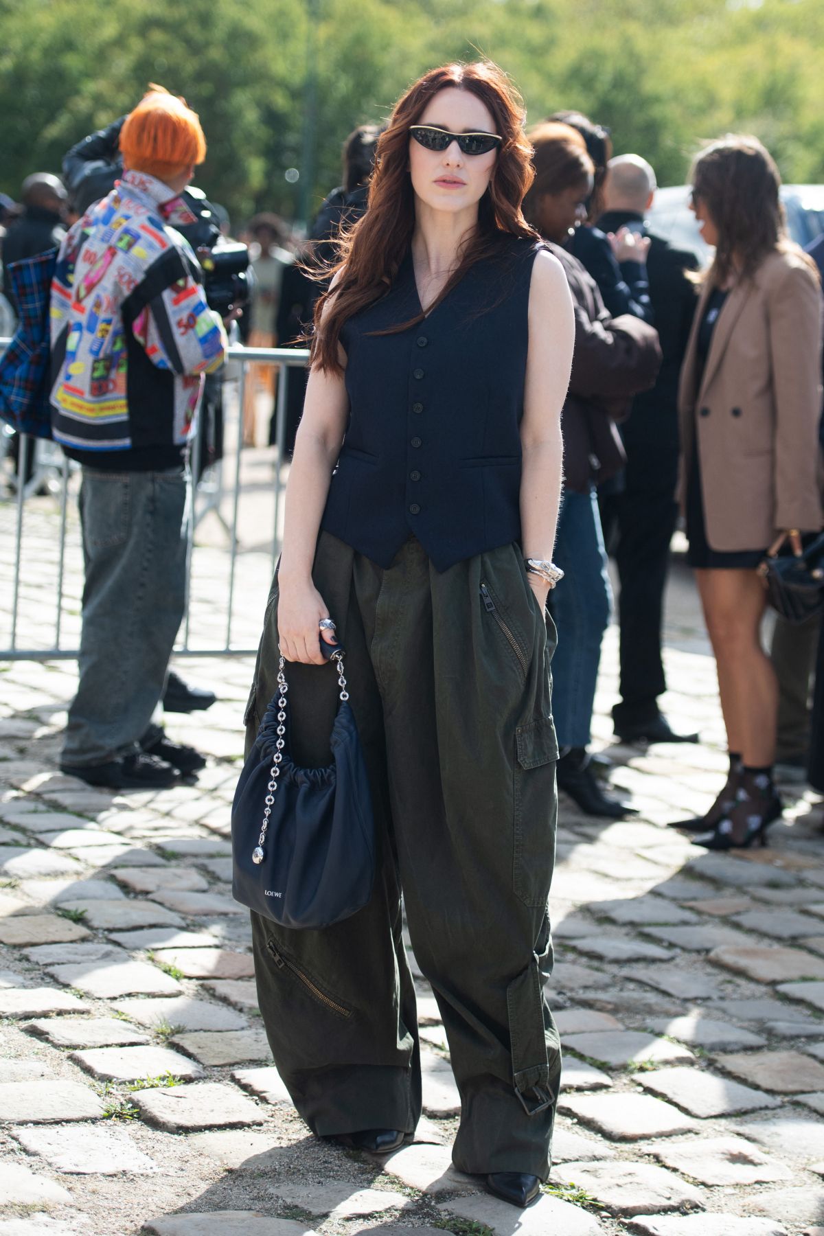 Rachel Brosnahan Arrives at Loewe Show, Paris Fashion Week, September 2024