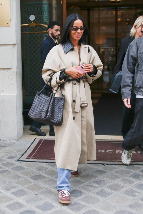 Rochelle Humes Leaves Hotel During Paris Fashion Week