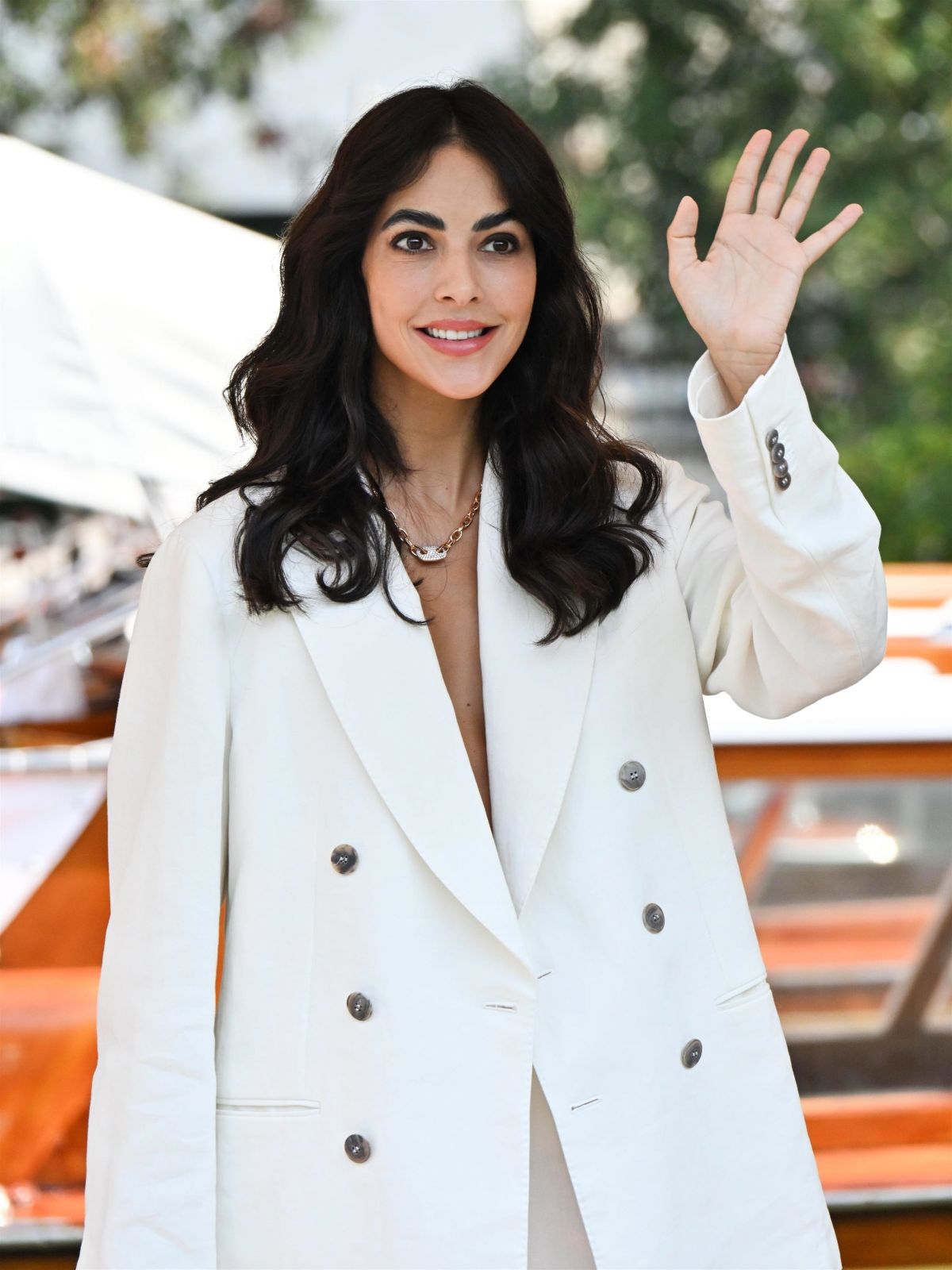 Rocio Munoz Morales arrives at Hotel Excelsior for 81st Venice International Film Festival