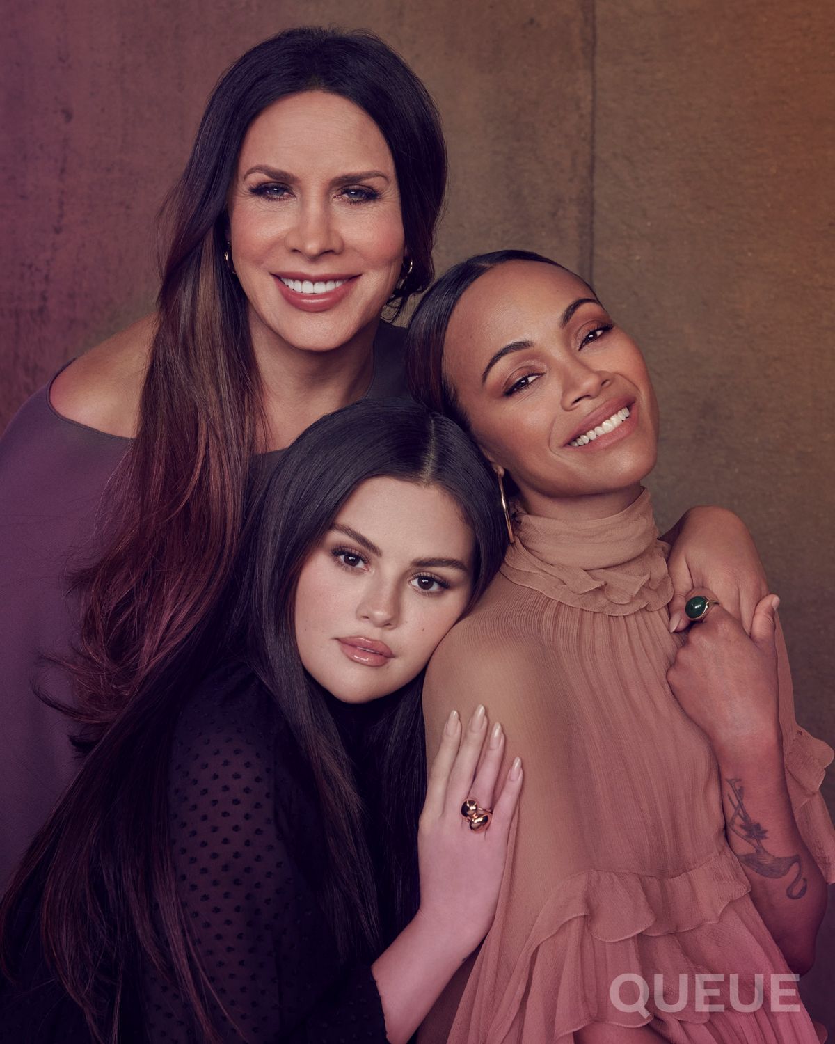 Selena Gomez, Zoe Saldana and Karla Sofia Gascon for Netflix Queue, September 2024