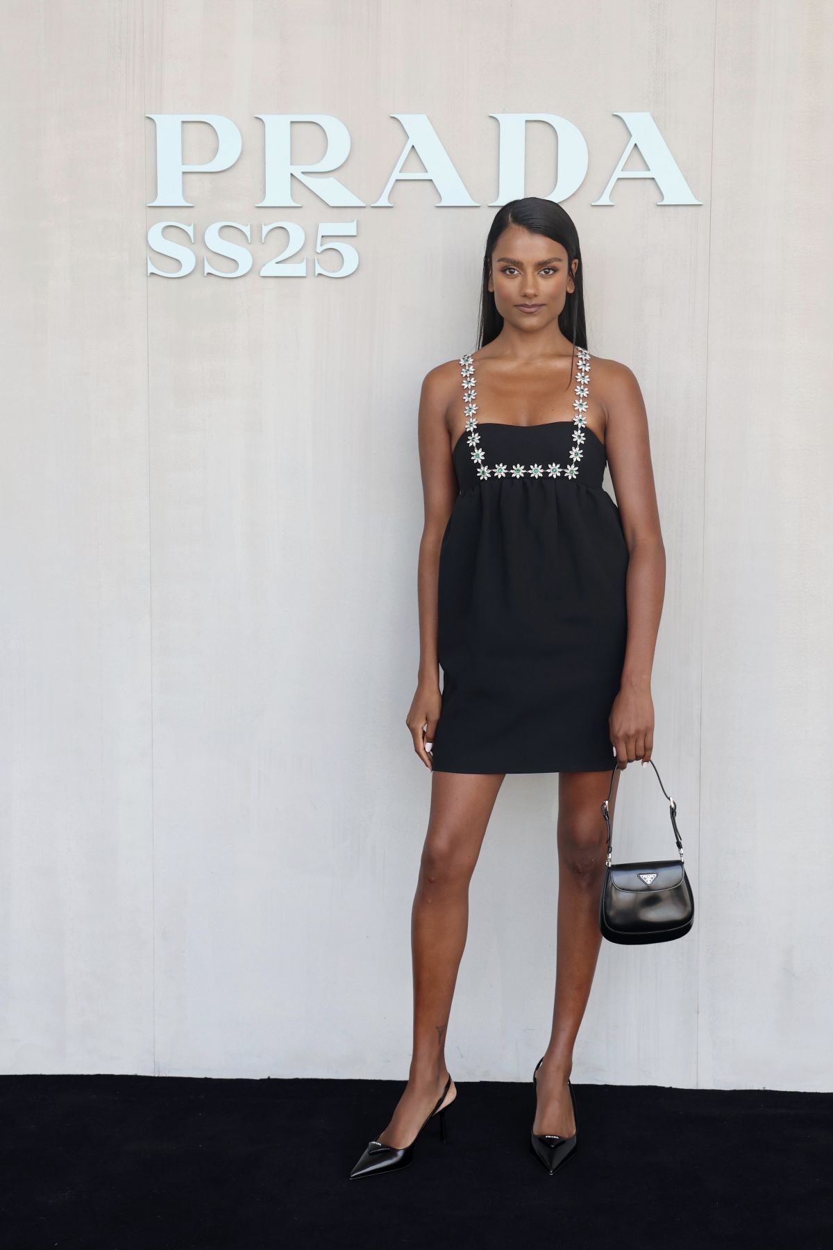 Simone Ashley at Prada Spring/Summer 2025 Womenswear Show during Milan Fashion Week