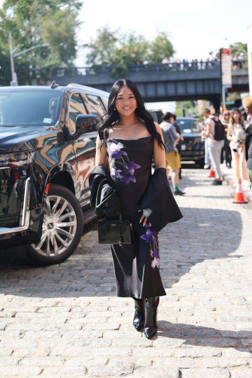 Sunisa Lee arrives at Brandon Maxwell Fashion Show in New York 6