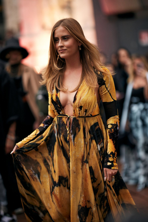 Valentina Ferragni Arrives at Roberto Cavalli Fashion Show at Milan Fashion Week 1