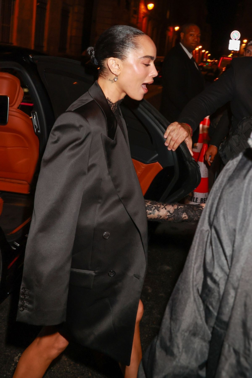 Zoe Kravitz Arrives at YSL Fashion Show Afterparty Paris, September 2024 3