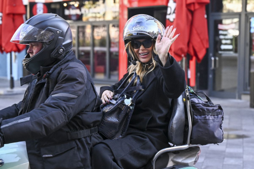 Amanda Holden Leaves Global Studios on a Motorcycle in London, October 2024 1