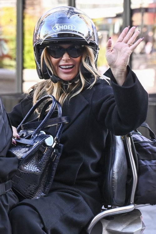 Amanda Holden Leaves Global Studios on a Motorcycle in London, October 2024 2