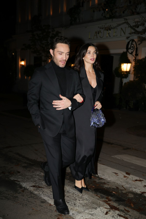 Amy Jackson and Ed Westwick Night Out in Paris, October 2024 6