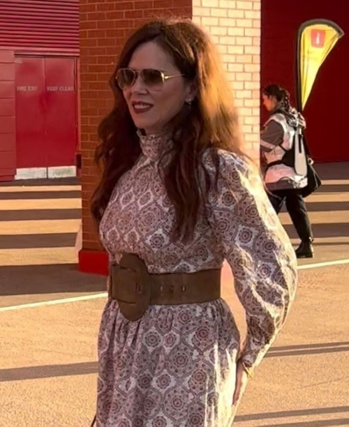 Anna Friel Arrives at Anfield for Champions League Game Liverpool vs Bologna, October 2024