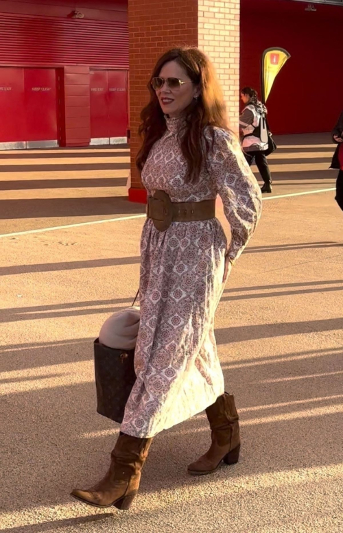 Anna Friel Arrives at Anfield for Champions League Game Liverpool vs Bologna, October 2024 4