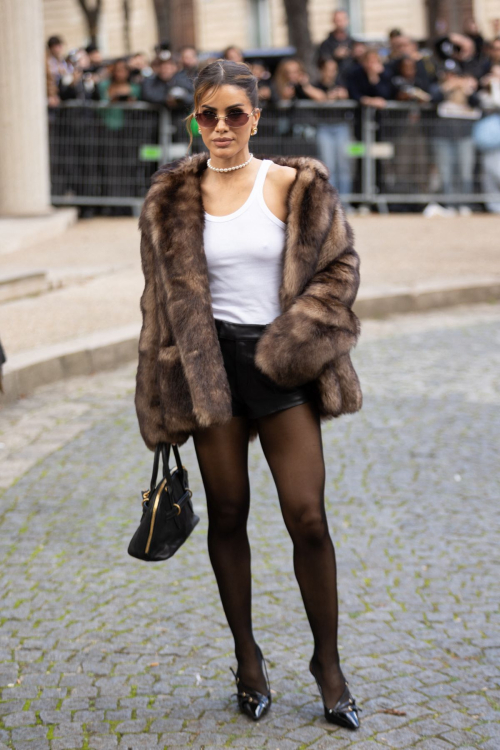 Camila Coelho Arrives at Miu Miu Fashion Show at Paris Fashion Week, October 2024