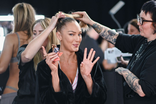 Candice Swanepoel Getting Ready for Victoria’s Secret Fashion Show October 2024 1