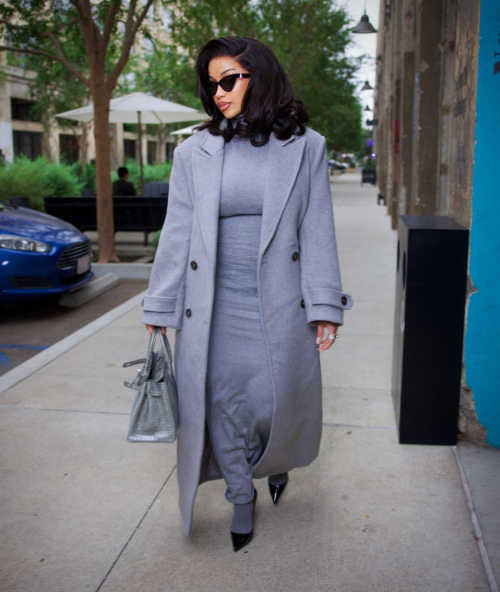 Cardi B Monochrome Ensemble for Business Meeting in Los Angeles, October 2024 5