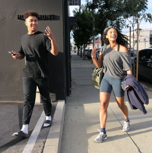 Chandler Kinney and Brandon Armstrong Leaving DWTS Rehearsals Los Angeles, October 2024