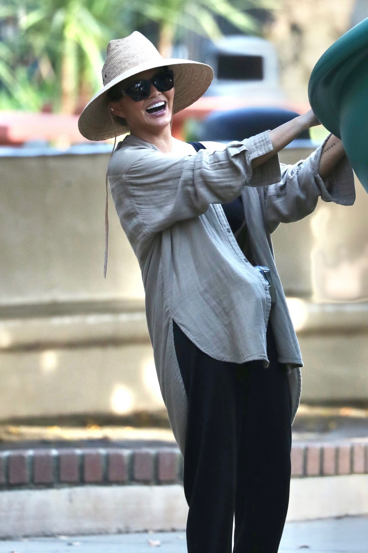 Chrissy Teigen at a Park in Beverly Glen in Los Angeles, October 2024