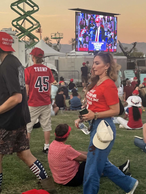 Drea De Matteo at Trump Rally in Coachella, October 2024 3