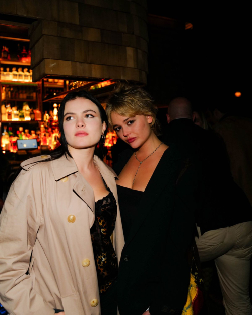 Emily Alyn Lind and Chiara Aurelia at DL1961 Fall 2024 Campaign Dinner, October 2024