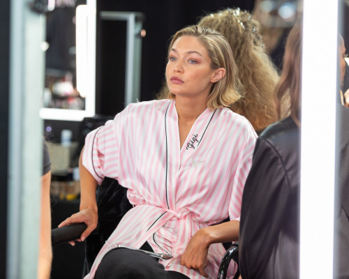 Gigi Hadid Getting Ready for Victoria’s Secret Fashion Show October 2024 6