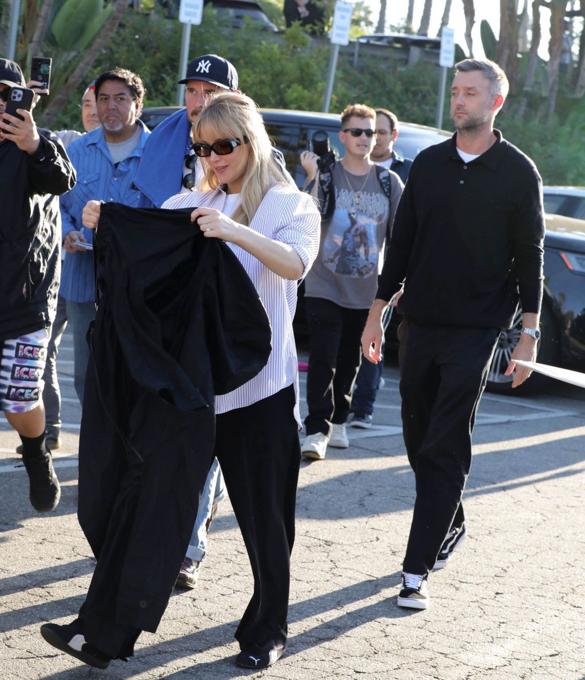 Jennifer Lawrence and Cooke Maroney Arrive at Dodgers World Series, October 2024