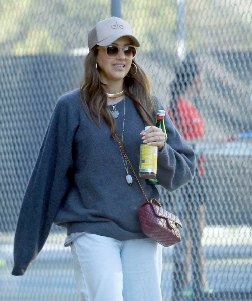 Jessica Alba Arrives at Daughter's Tennis Match, October 2024