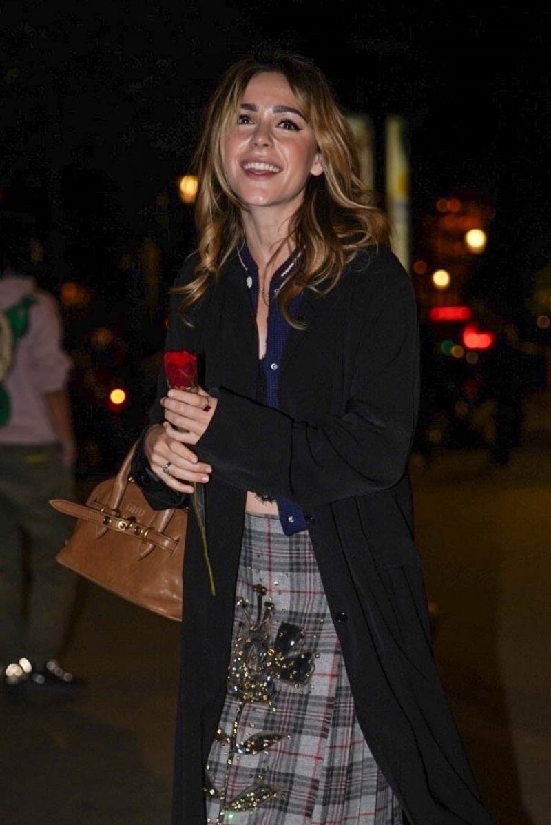 Kiernan Shipka Leaves Miu Miu Dinner Party at Paris Fashion Week, October 2024