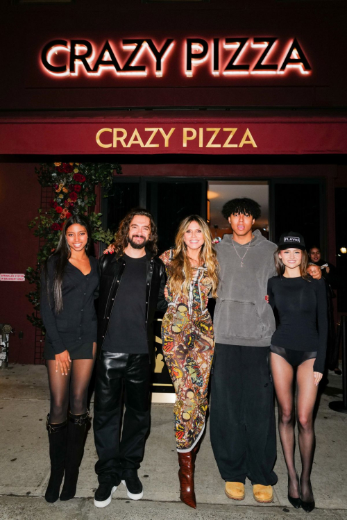 Leni and Heidi Klum at Crazy Pizza Opening in New York, October 2024