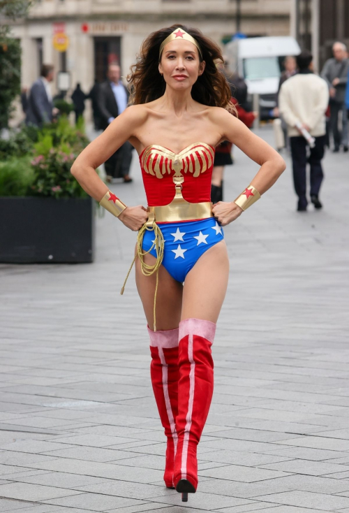 Myleene Klass Dresses as Wonder Woman Leaves Smooth Radio, Oct 2024 10