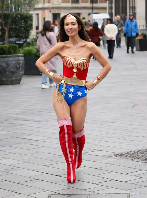 Myleene Klass Dresses as Wonder Woman Leaves Smooth Radio, Oct 2024 7