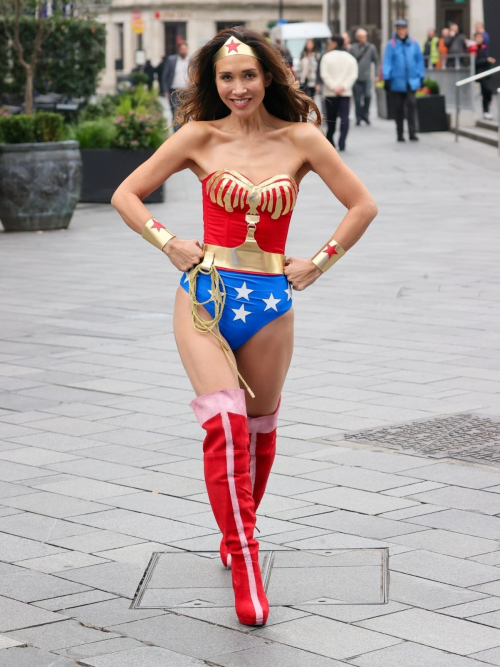 Myleene Klass Dresses as Wonder Woman Leaves Smooth Radio, Oct 2024 8